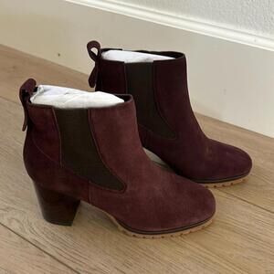 Chic Burgundy Suede Ankle Boots